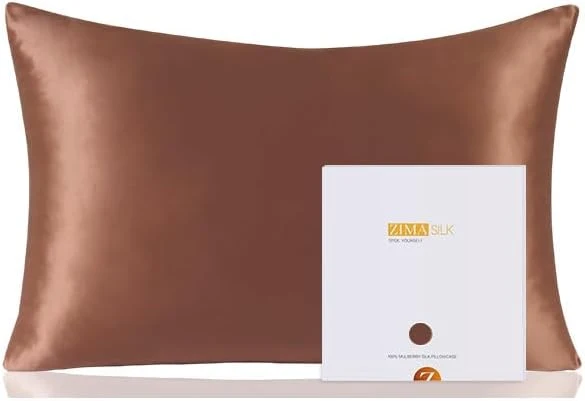 Environmentally Friendly ZIMASILK Pure Mulberry Silk Pillowcase for Hair and Skin Health Soft and Smooth Both Sides Premium Grade 6A Silk 600 Thread Count with Hidden Zipper 1pc King 20 39 39 x36 39 39 Mocha Consistent