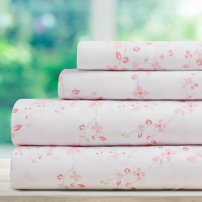 Outstanding DREAMCARE King Size Sheets – Floral Sheets Bed Set – 4pcs King Sheet – Cooling Bed Sheets – King Size Sheet Sets – Soft amp Long Lasting – Floral Blossom Fashionable