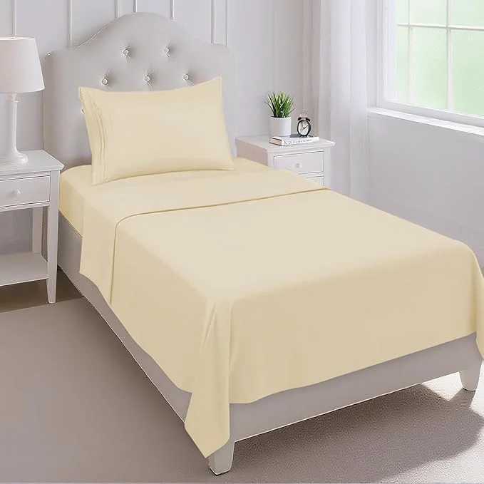 Functional Mejoroom Twin Sheet Set – Hotel Collection Twin Sheets – Bedding Sheets amp Pillowcases with Deep Pocket Fitted Sheet Breathable Wrinkle amp Fade Resistant – 3 Piece Taupe Clean