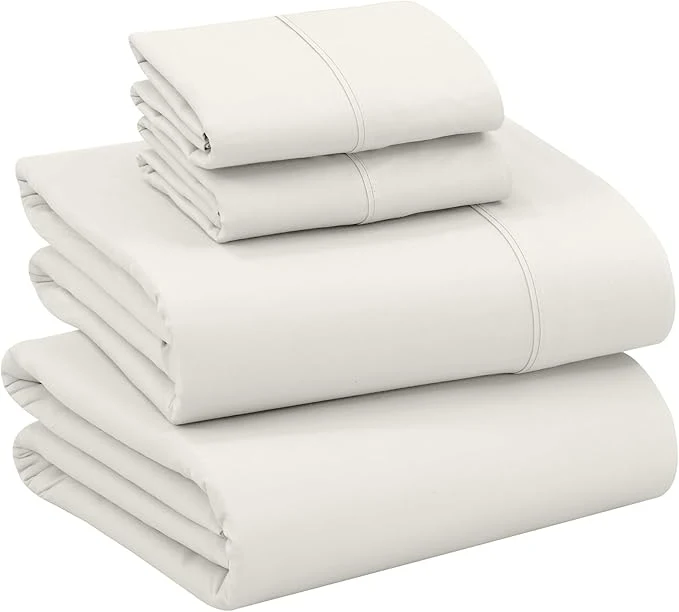 Exclusive RUVANTI Cotton Sheets – Full Size Percale Bedding Cooling amp Breathable Durable with a Crisp Soft amp Comfortable Feel 16 quot Deep Pocket 4-Piece Set Ivory Innovative