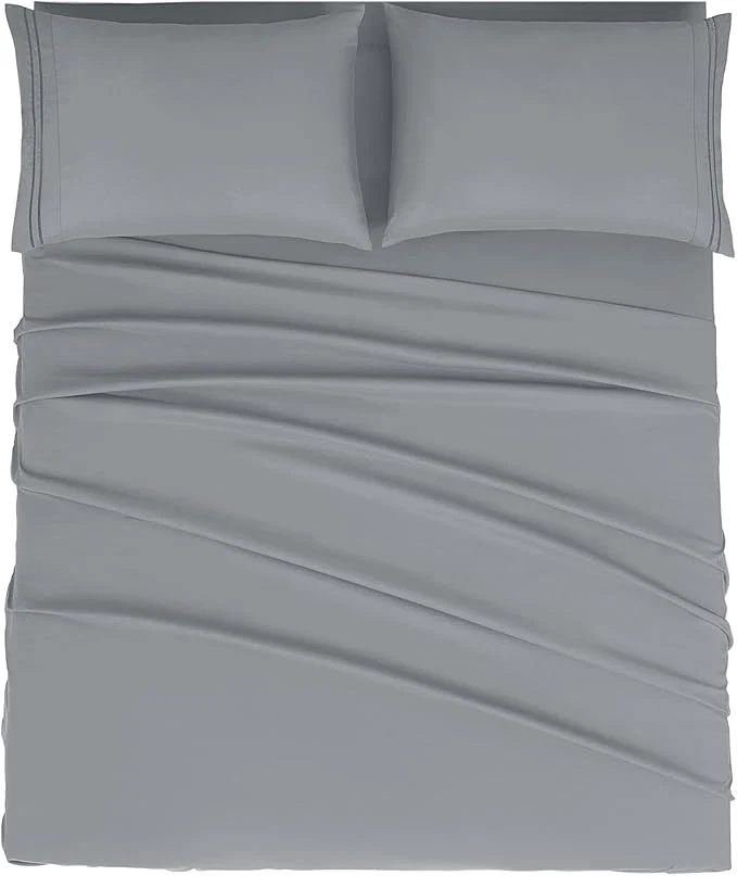 High-Performance Mejoroom Full Size Sheets – 1800TC Luxury Full Sheets with 16 Inch Deep Pocket – Premium Bedding Collection – Soft Breathable Wrinkle Fade amp Stain Resistant – 4 Piece Full Gray World-Class