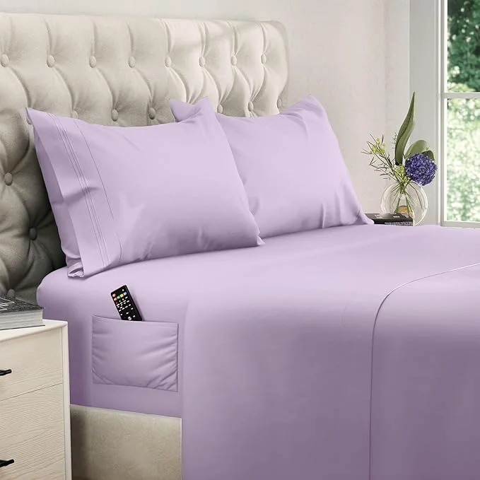 Enhanced DREAMCARE Queen Size Sheets – Cooling Bed Sheets – 4pcs Set – up to 15 quot Deep Pocket Queen Sheet Set – Sheets Queen Size Bed – Soft amp Long Lasting Fine Microfiber with Side Pocket – Lavender Responsible