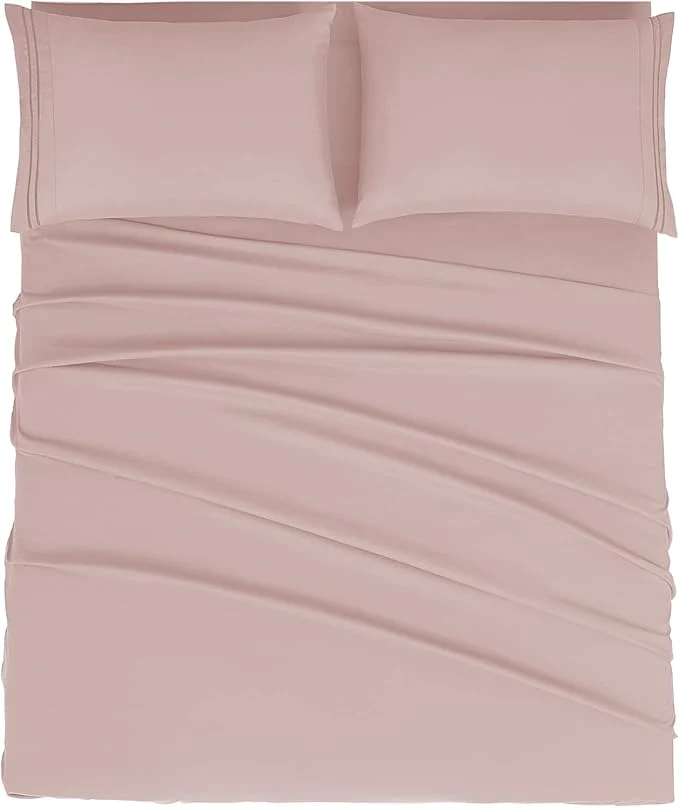 Premium Mejoroom Queen Size Sheet Set – Hotel Luxury 1800 Bedding Sheets amp Pillowcases – Deep Pocket Fitted Sheet Soft Breathable Wrinkle amp Fade Resistant – 4 Piece Queen Dusty Pink High-Quality