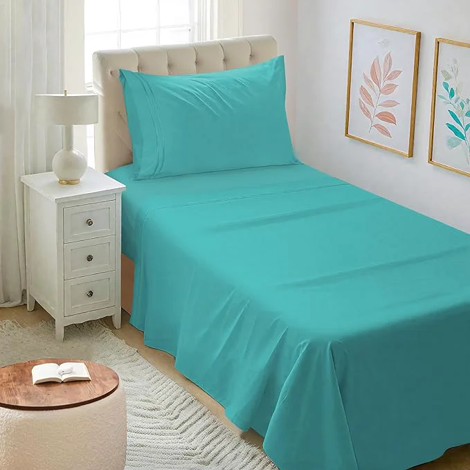 Carefully Designed Mejoroom Twin XL Sheet Set – Hotel Luxury Microfiber Sheet amp Pillowcase Sets Fits College Dorm Room Mattress – Soft Breathable Wrinkle amp Fade Resistant – 3 Piece Teal Green
