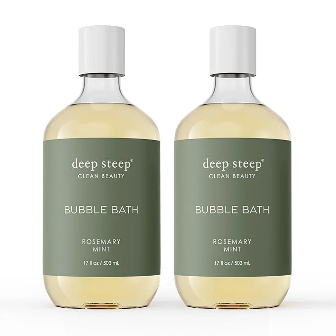 Trusted Deep Steep Bubble Bath Rosemary Mint 17 oz – Hypoallergenic Clinically Tested Practical