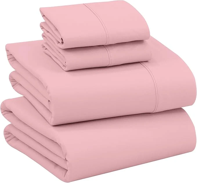 Sustainable RUVANTI Cotton Sheets – King Size Percale Bedding Cooling amp Breathable Durable with a Crisp Soft amp Comfortable Feel 16 quot Deep Pocket 4-Piece Set Bridal Rose Modern