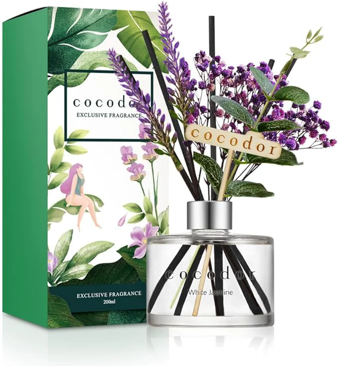 Efficient COCODOR Lavender Reed Diffuser White Jasmine 6.7oz 1Pack Home Fragrance Scent Practical