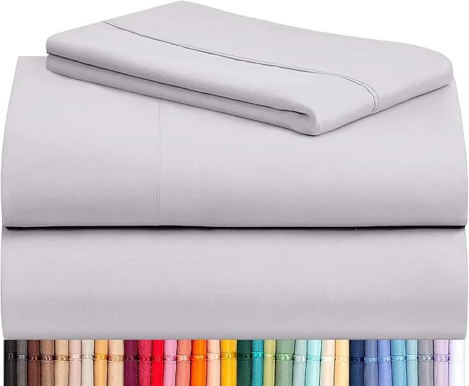 Verified LuxClub 3 PC Twin XL Sheet Set Deep Pockets Wrinkle Cooling Bed Sheets Hotel Bedding for Women Men Kids amp Teens Includes 1 Fitted Sheet 1 Flat Sheet and 1 Pillowcase-Silky Soft Dove Gray Casual