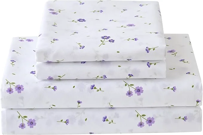 Trusted Softan Purple Floral Twin Size Sheet Set 3 Pieces Microfiber Single Bed Sheets for Girls Cozy Fitted Sheet with 15 quot Deep Pockets amp Non-Slip Straps Cute Purple Flower Sheets amp Pillowcase Set Modern