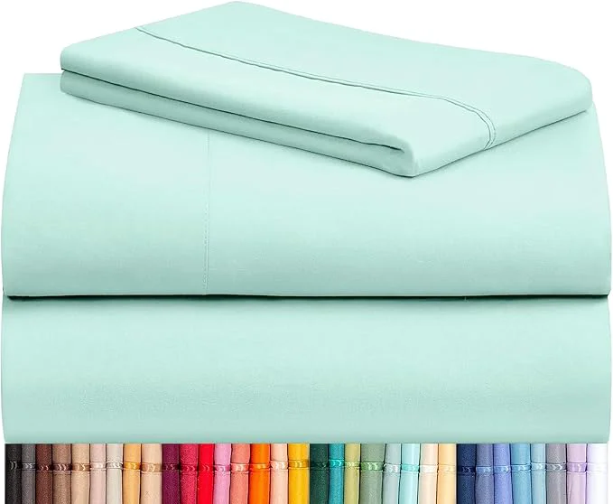 Stylish LuxClub 3 PC Twin Sheet Set Deep Pockets Wrinkle Cooling Bed Sheets Hotel Bedding for Women Men Kids amp Teens Includes 1 Fitted Sheet 1 Flat Sheet and 1 Pillowcase-Silky Soft Aquamarine Specialty