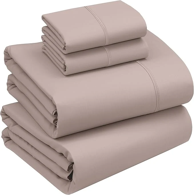 User-Friendly RUVANTI Cotton Sheets – King Size Percale Bedding Cooling amp Breathable Durable with a Crisp Soft amp Comfortable Feel 16 quot Deep Pocket 4-Piece Set Warm Mocha Refined
