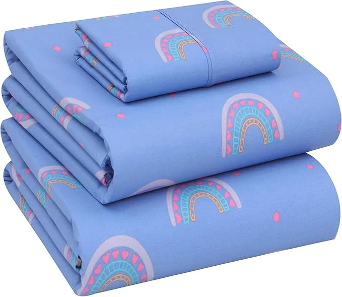Professional RUVANTI Cotton Sheets – Twin XL Size Percale Bedding Cooling amp Breathable Floral Design Durable with a Crisp Soft amp Comfortable Feel 16 quot Deep Pocket 3-Piece Set Baby Rainbow Refined