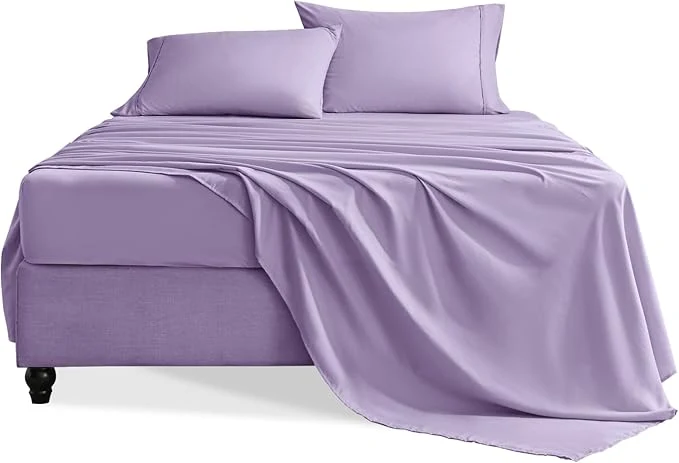 Lightweight Twin Sheets Set 3 Pieces Hotel Luxury Soft Microfiber Bed Sheets Set Up to 16 quot Deep Pockets Oeko-Tex Sheets with Elastic Breathable Wrinkle Purple Twin Powerful