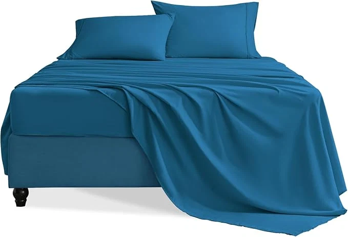 Reliable Queen Sheet Set 4 Pieces Hotel Luxury Soft Microfiber Queen Bed Sheets Set Up to 16 quot Deep Pockets Oeko-Tex Sheets with Elastic Breathable Wrinkle Peacock Blue Queen Next-Generation