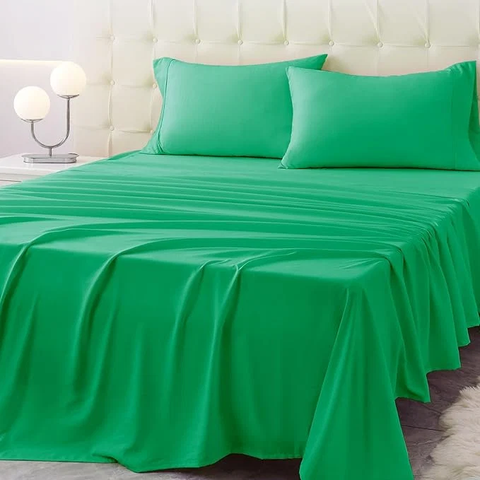 Expertly Made Full Size Bed Sheet Set – 4 Piece Soft Microfiber Sheets with Deep Pockets Cooling Technology and Wrinkle- Pillowcase. Hotel-Quality Durable Bedding Mint Green Original Design