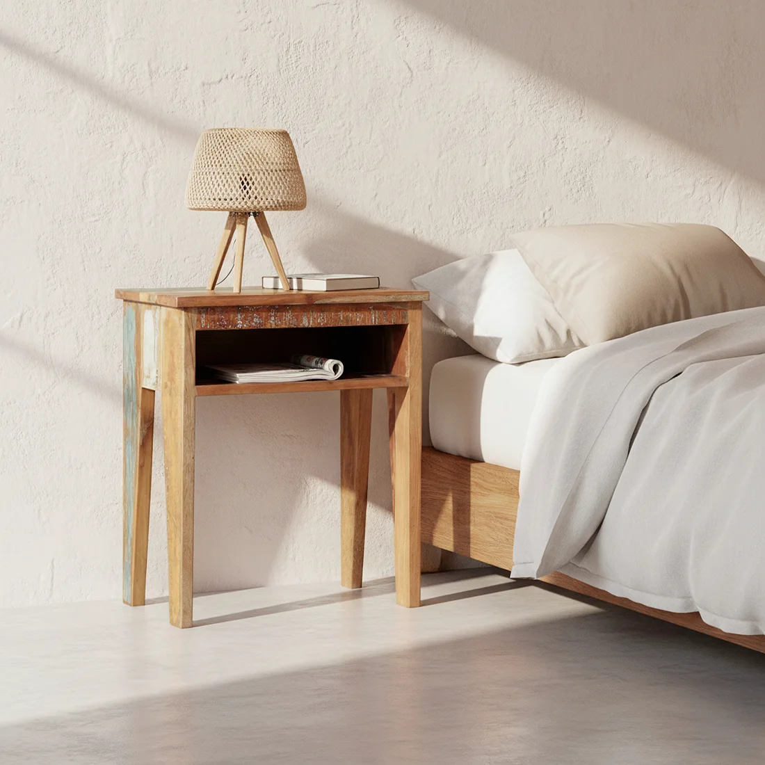 Lightweight Scrapwood bedside table Responsible