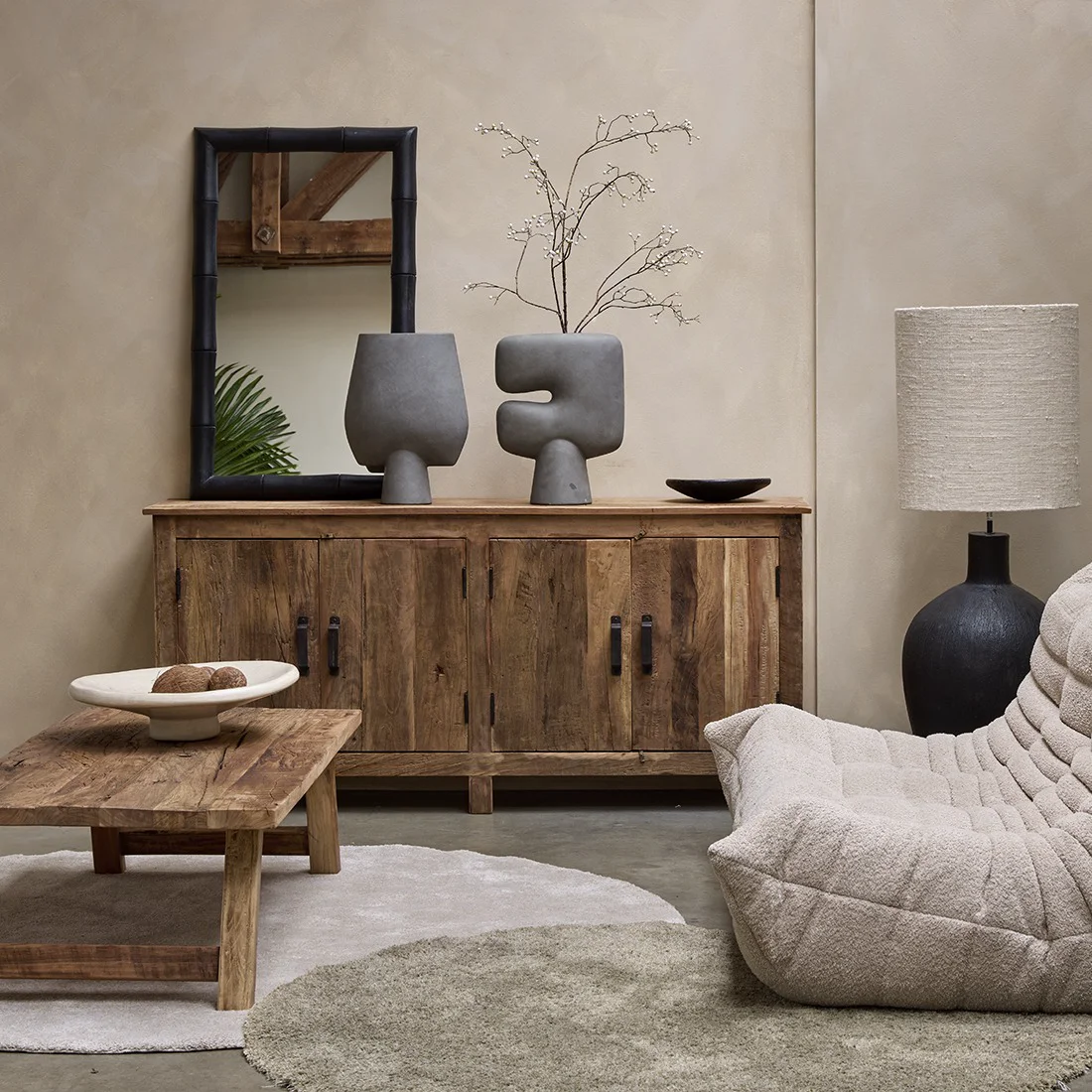 Breathable Farmwood 4-door sideboard Unique