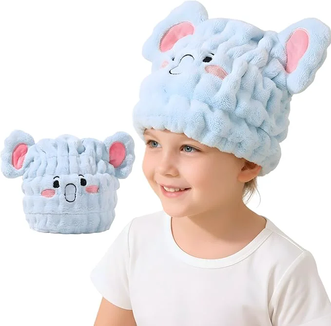 Flexible Microfiber Hair Towel Wrap for Kids Absorbent Quick Girls Boys Hair Drying Official