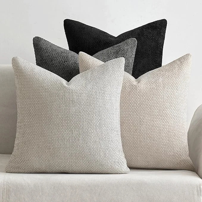 Elegant MIULEE Pack of 4 Couch Halloween Throw Pillow Covers 18×18 Inch Neutral Organic
