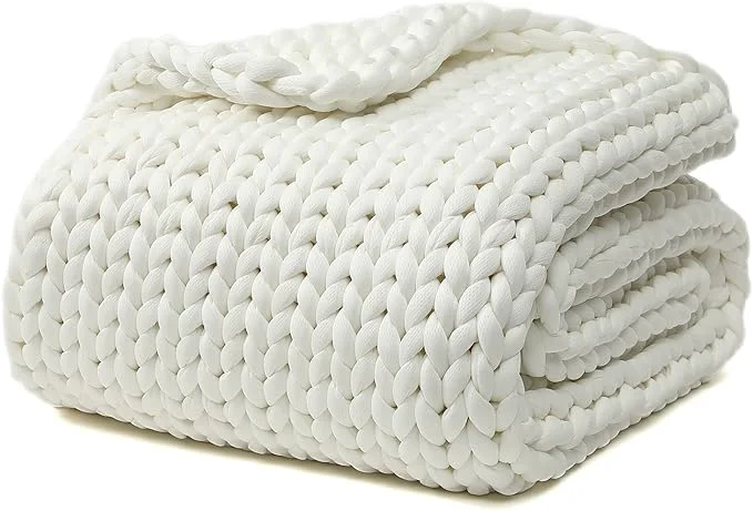 Responsible YnM Cooling Weighted Blanket Handmade Chunky Yarn Knitted Design Temperature Carefully Designed