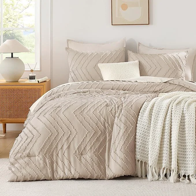 Next-Generation Andency Khaki Comforter Full Size Boho Beige Soft Fluffy Tan Warm Lightweight Minimalist