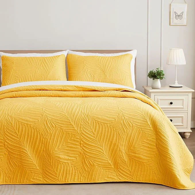 Exclusive Exclusivo Mezcla Twin Quilt Bedding Set Lightweight Yellow Quilts Twin Size Fast