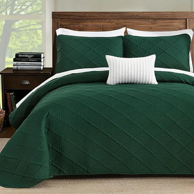 Artisan Yiran Twin Quilt Set Emerald Green Lightweight Soft Bedspreads Bedding Set Excellent