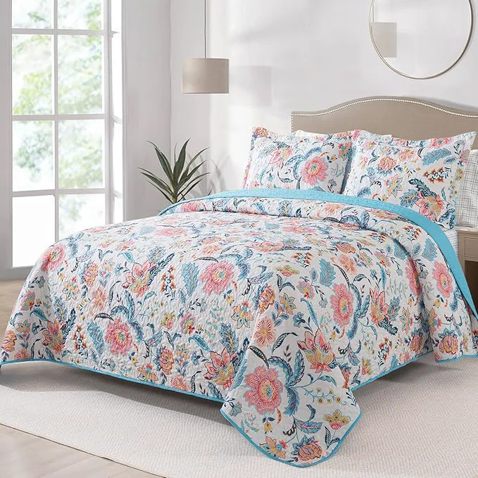 Professional BEDIFANY Garden Cotton Filling Queen Size Quilt Set Outstanding