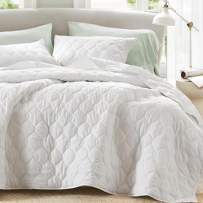 Secure Comfort Spaces King Quilt Set Modern Reversible Ogee Coverlet King Bedding Set Responsible