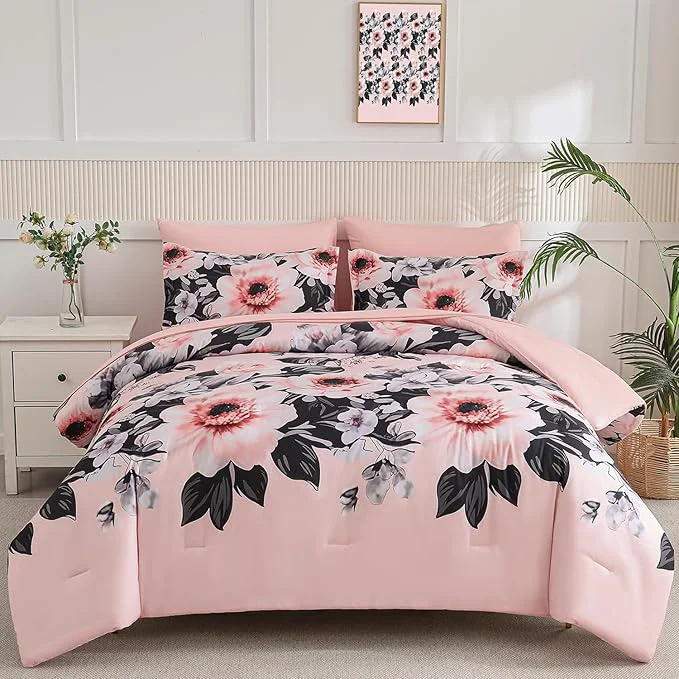 Official Yogeneg King Size Comforter Set 7 Piece Bed in a Bag Soft Microfiber Comforter Casual