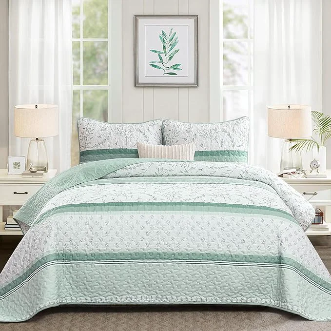 Innovative Quilt Set King Size 3 Piece Soft Lightweight Microfiber Quilt Bedding Set Proven