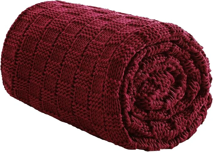 Classic Knitted Weighted Blanket for Adult No Beads Heavy Blanket 48 x 72” 15lbs Natural