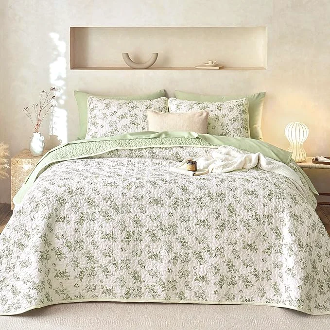 Trusted Wake In Cloud – Floral Quilt Set Shabby Chic Coquette Cottagecore Vintage Enhanced