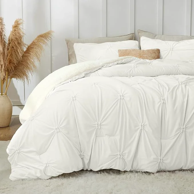 Safe BEDELITE Pintuck Fluffy Twin Comforter Set Excellent