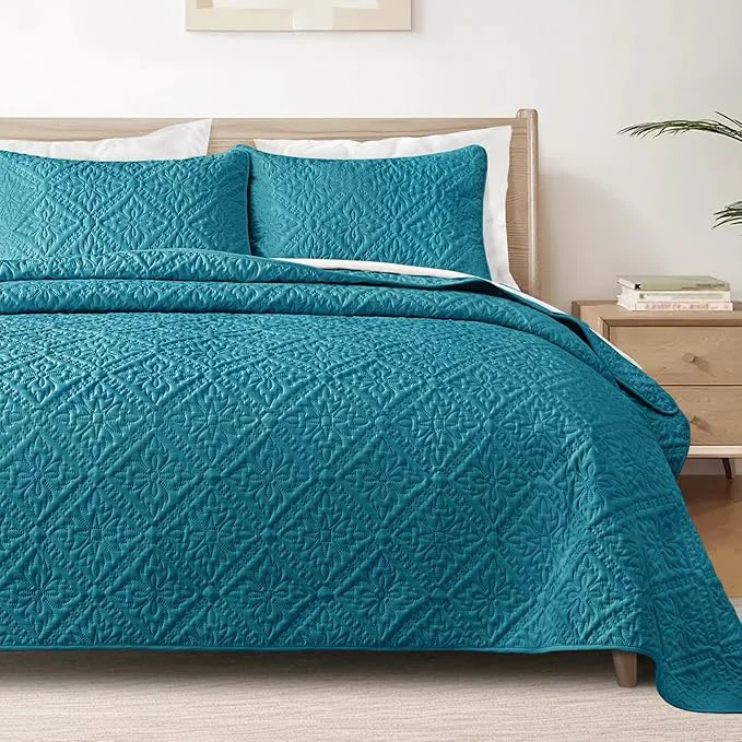 Luxury Exclusivo Mezcla California King Quilt Bedding Set Lightweight Soft Bedspreads Safe