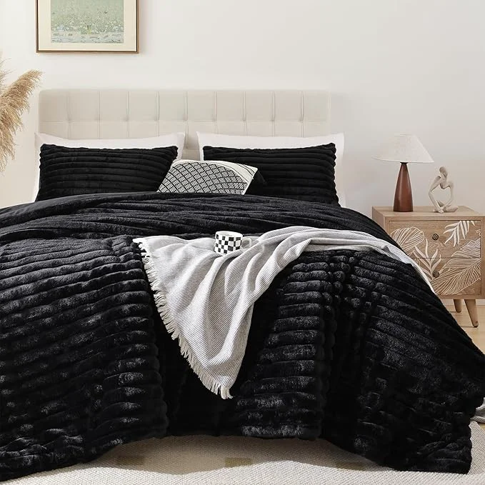 High-Quality Smoofy Fluffy King Size Comforter Set 3 Pieces Traditional