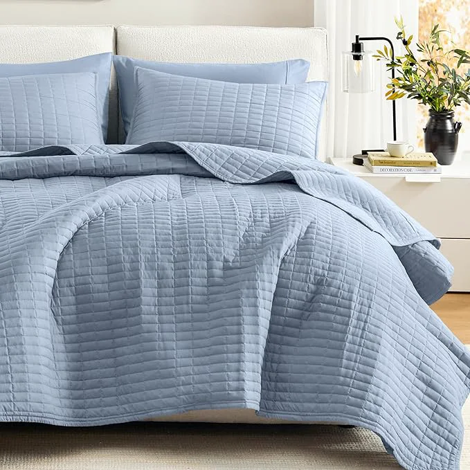 Elite Comfort Spaces Kienna Quilt Set- Double Sided Stitching Design Summer Blanket Superior