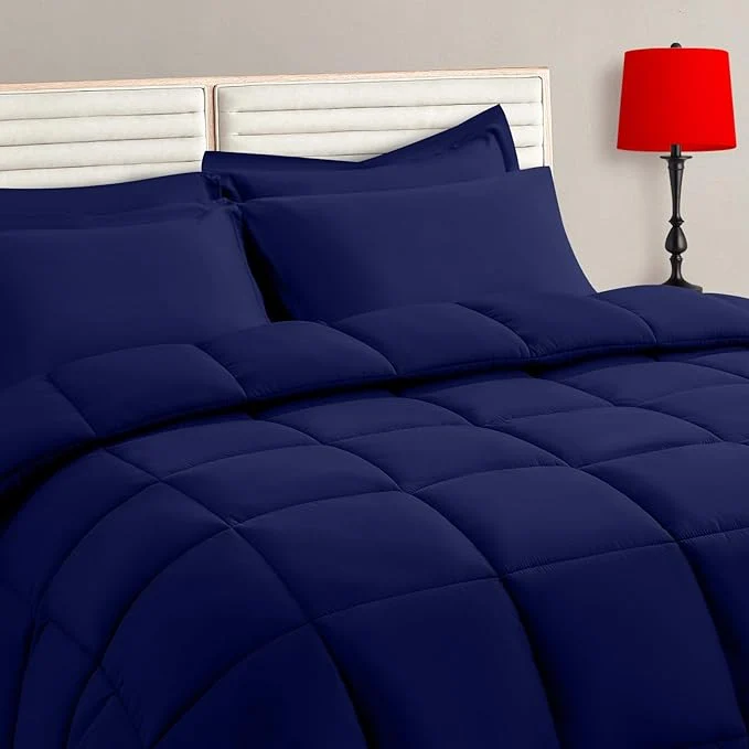 Professional TAIMIT Navy Full Size Comforter Set Smooth