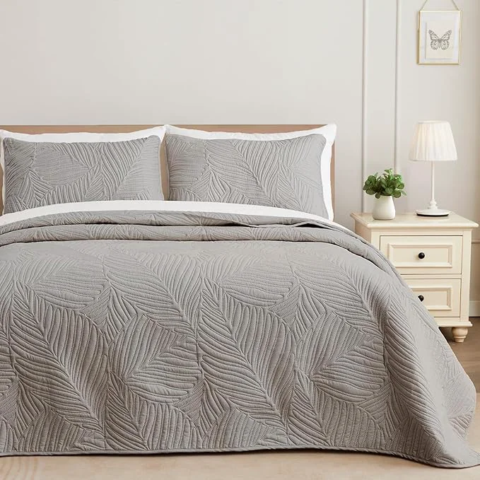 Fine Crafted Exclusivo Mezcla Twin Quilt Bedding Set Lightweight Light Grey Quilts Twin Size Relaxed