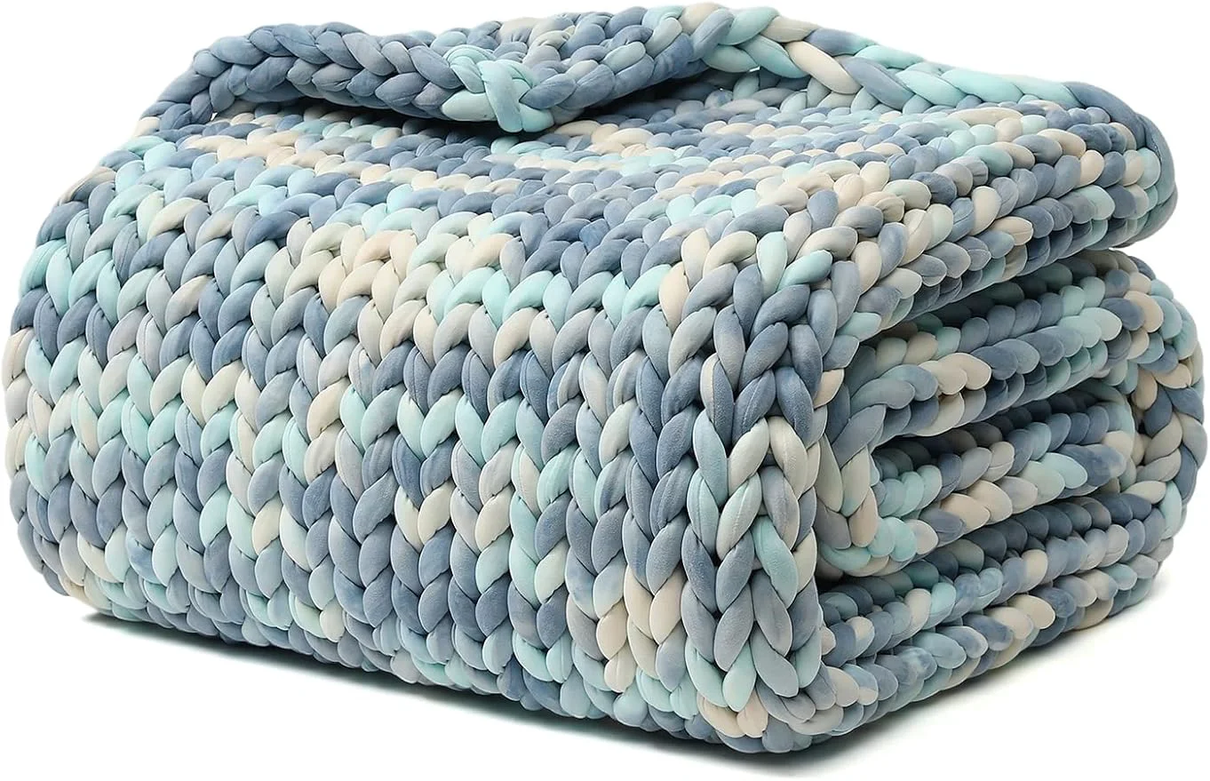 Easy-to-Use YnM Weighted Blanket Handmade Chunky Knitted Design Soft and Cozy Selected