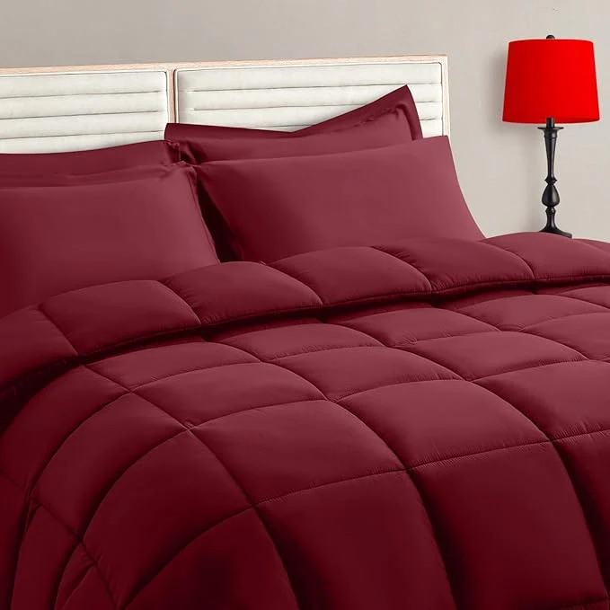 Sophisticated TAIMIT Burgandy Twin Size Comforter Set Trusted