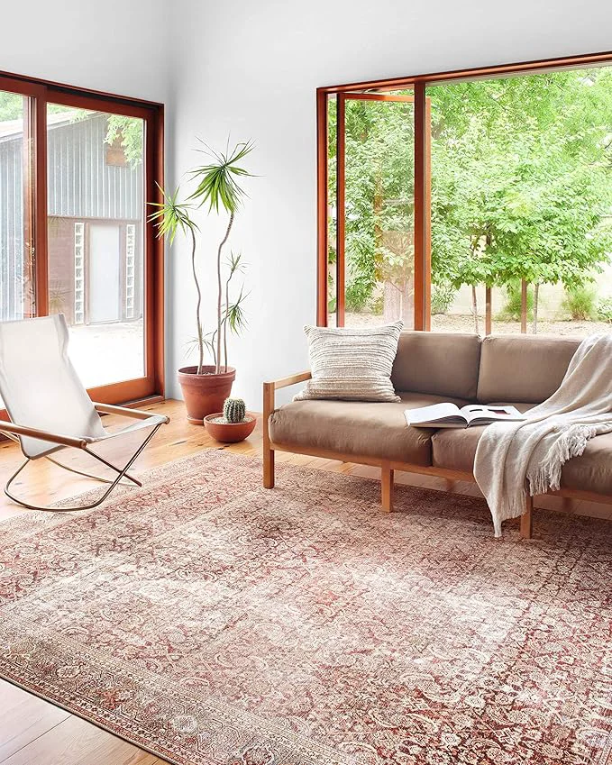 Fine Loloi Layla Collection LAY-11 Cinnamon Sage 5′-0 x 7′-6 .13 Thick Area Rug Minimalist
