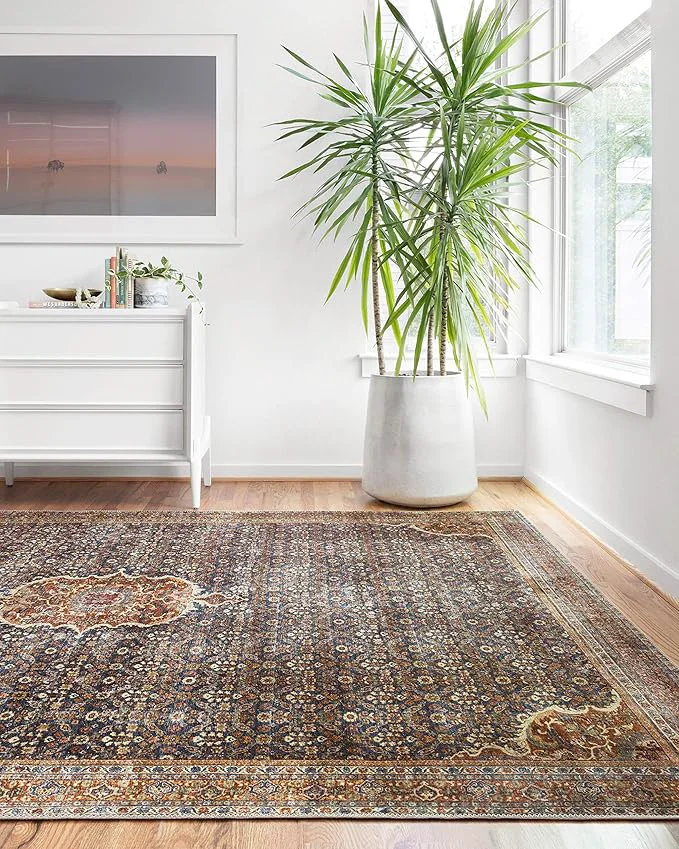 Relaxed Loloi Layla Collection LAY-09 Cobalt Blue Spice 2′-3 x 3′-9 .13 Thick Accent Authentic