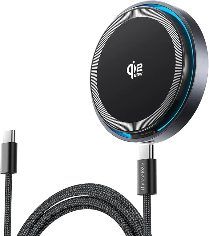 Genuine THREEKEY for MagSafe Charger 2 Pack Qi2 25W Fast Charging Pad Eco-Friendly