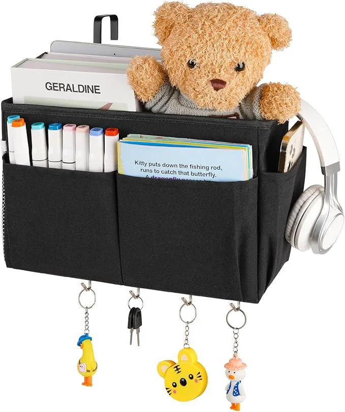 First-Class Bedside Storage Organizer 5 Pockets Organic
