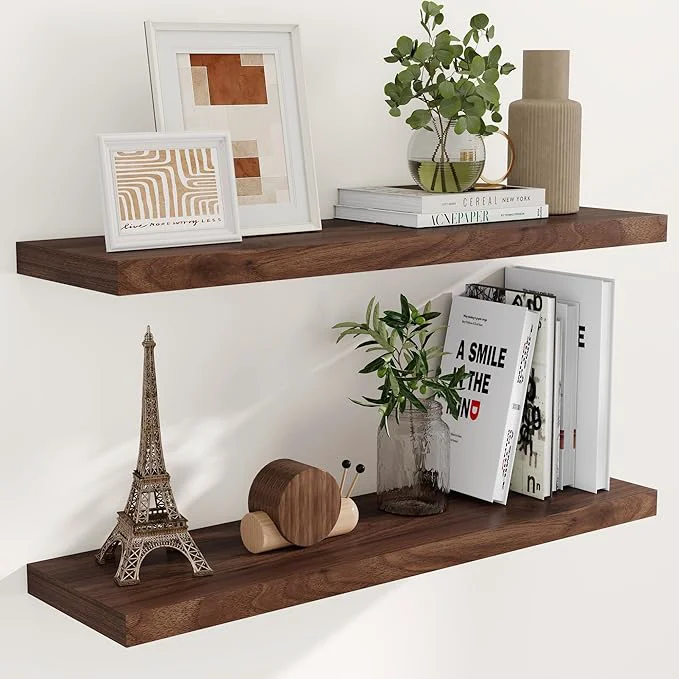 Original Design 40 Inch Floating Shelves for Wall 9.3 Inch Deep Shelves for Books Decor Relaxed