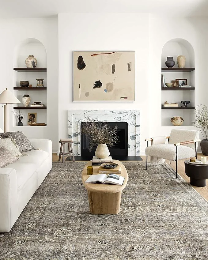 Next-Generation Loloi Layla Collection LAY-13 Antique Moss 5′-0 x 7′-6 .13 Thick Area Rug Official
