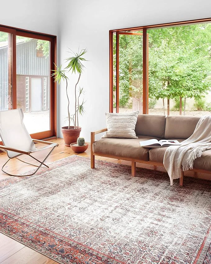 Recyclable Loloi Layla Collection LAY-12 Ivory Brick 5′-0 x 7′-6 .13 Thick Area Rug Official