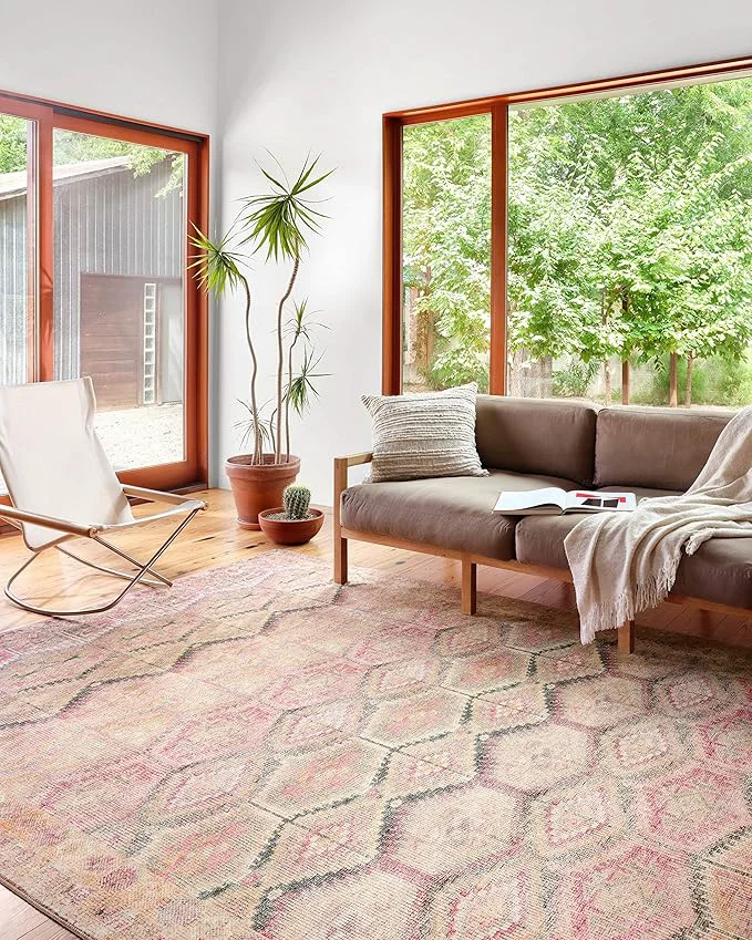 Detailed Loloi Layla Collection LAY-17 Pink Lagoon 2′-6 x 9′-6 .13 Thick Runner Rug High-Performance