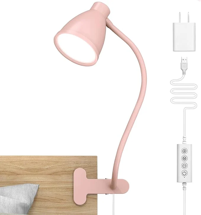 Carefully Designed BOHON Cute Desk Lamp with Clamp 10W 38 LED Clip on Light 5 Color 10 Brightness Superior